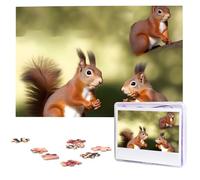 Cute Squirrels Wooden Puzzles 1000 Pieces Personalized Jigsaw Puzzle For Adults Interesting Custom Photo Puzzles Gift For Holiday Birthday Wedding Anniversay