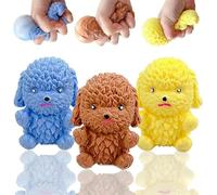 Cute Squishy Dog Stress Balls Fidget Toys (3Pcs), Squishy Toys for Kids and Adults, Dough Ball, Sensory Squeeze Ball Toys for Party Favors, Easter Basket Stuffers