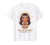 Cute St Kateri Tekakwitha Prayer with Rosary for Kids T-Shirt