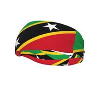 Cute St Kitts and Nevis National Flag Headbands Women Men Sweatband Sports Headband for Running,Yoga Working Out