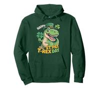 Cute ST Patrick's PAT T-REX DAY Kids Shamrock Irish Teacher Pullover Hoodie