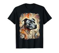 Cute Staffordshire Bull Terrier Colourful Artwork T-Shirt