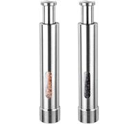 Cute Stainless Steel Pepper Mills with One Hand Stands Mini Thumb Push for Peppercorns, Sea Salt, Spices, Table Seasoning Grinders (M2)