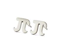 Cute Stainless Steel Pi Stud Earrings for Women Math Pie Symbol Dangle Jewelry Statement Accessories Charms Teacher Gifts, M, Stainless Steel, No Gemstone