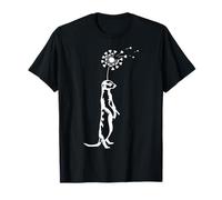 cute Standing Meerkat with dandelion flower T-Shirt