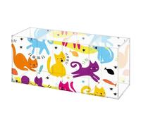 Cute Star Pen Organiser Make Up Holder On Desk, 4 Compartments Makeup Brush Holder Square, Acrylic Make Up Tidy, Square Pen Stand for Desk Pencil For, Pot Brush Table Top Organiser Cool Accessories