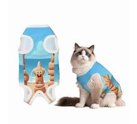 Cute Starfish Recovery Suit for Dogs Cats After Surgery, Soft Cotton Post-Surgery Suit for Male and Female Pet