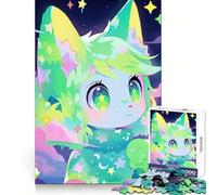 Cute Starry Fox Character Jigsaw Puzzles 1000 Pieces for Adults Decompress Game Tight Joint Home Enjoyable (38x52cm)