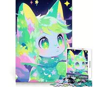 Cute Starry Fox Character Jigsaw Puzzles for Adults 1000 Piece Enjoyable Game Firm Joint Family Enjoyable Santa Present (50x75cm)