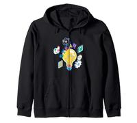 Cute STEAM Icons Around A Lightbulb Teachers Students Zip Hoodie