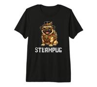 Cute Steampunk Pug Retro Vintage Dog Steampug Premium T-Shirt