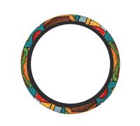 Cute Steering Wheel Cover Neoprene, Stretch Full Print FastFoodPatternPlay