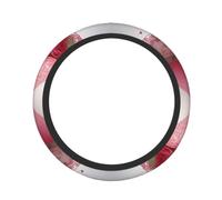 Cute Steering Wheel Cover Neoprene, Stretch Full Print Floral Heart Love