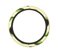 Cute Steering Wheel Cover Neoprene, Stretch Full Print Green Avocado Style