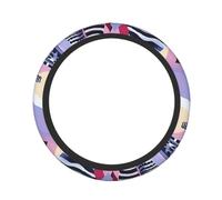 Cute Steering Wheel Cover Neoprene, Stretch Psychedelic ski resort