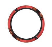 Cute Steering Wheel Cover Neoprene, Stretch Squirrels under the Red City Wall