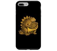 Cute Stegosaurus Dinosaur Playing French Horn Musician Music Case for iPhone 7 Plus/8 Plus