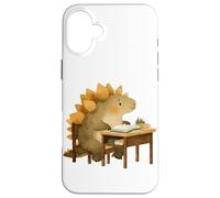 Cute Stegosaurus Studying Teachers Students Back to School Case for iPhone 16 Plus