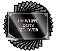 Cute Sticker Aesthetic Decals, Beauty Cute Pattern Design for Autumn Notebook | Case Removable Vinyl I Love White Dots All Over(8X12CM)