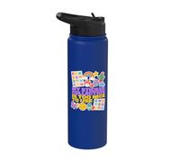 Cute Sticker Collection Rainbow Cactus Icons Stainless Steel Insulated Water Bottle