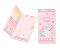 Cute Sticky Memo Pad Book Type - Sticky Notes Pad Set, Portable Memo Pad Book with Lined Sticky Notes, Page Marker, and Sticky Notes (My-Meloday)