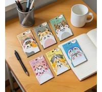 Cute Sticky Notes 6 Pack 270 Sheets, Kawaii Cartoon Animal Irregular Memo Pads, Removable Notepads with 6 Styles Penguin Bear Pig Rabbit Dog Cat for School Home Office Daily Reminder Hand Account