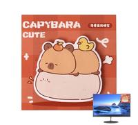 Cute Sticky Notes - Colorful Animal, Writing Sheets | PAD MEMO STAND STAND SQUIPE 3.35 Inch With Teardrop Pages, Fun Capybara Tights For Office Window, Office Window
