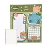 Cute Sticky Notes - Self-Stick Memo Pads | Cartoon Combination Sticky Notes, Cartoon Notes Animals Shape Markers Flags Self-Stick Memo Pads, Colorful Notepad Page Markers Tab Supplies