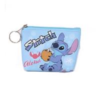 Cute Stitch-Inspired Cartoon Coin Purse for Girls, Teens & Women - Small PU Leather Wallet with Zipper - Mini Change Holder for Cash, Cards, Keys - Fun Gift for Fans & Travel Use