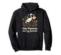 Cute Stork Carrying Baby Tiny Humans Favorite New Pullover Hoodie