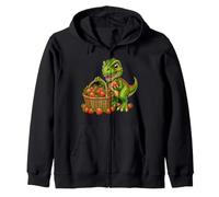 Cute Strawberries Basket Dino Zip Hoodie