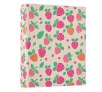Cute Strawberries Pattern 3 Ring Binder 1.5 Inch Round Ring Binder View Binder Holds 200 Documents for Home School Office Use