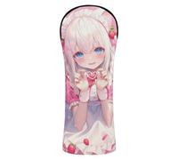 Cute Strawberry Anime Peach Girl Golf Cover Premium Leather Headcovers with Number Tags for Driver womens golf clubs