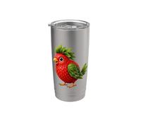 Cute Strawberry Bird Fantasy Fruit Animal Art Stainless Steel Insulated Tumbler