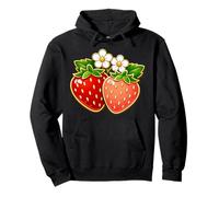 Cute Strawberry Cartoon Sweet Berry Fruit Aesthetic Design Pullover Hoodie
