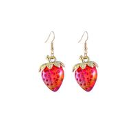 Cute Strawberry Earrings for Women,Cute Colorful Transparent Earring 3D Acrylic Food Fruit Strawberry Earrings Halloween Cosplay Accessories, L, Plastic, No Gemstone