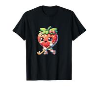 Cute Strawberry Field Hockey Player Kawaii Sports T-Shirt