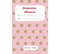 Cute Strawberry Frog Composition Notebook: Kawaii Green Frog and Red Strawberry Pattern Journal | Wide Ruled | 6 x 9 in | 120 Pages | Cottagecore Aesthetic School Supplies
