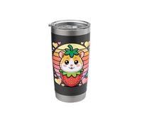 Cute Strawberry Hamster Lovers Kawaii Pastel Sunset Stainless Steel Insulated Tumbler