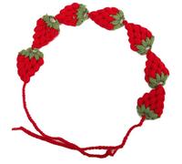 Cute Strawberry Headband Crochet Hair Band Sweet Hair Accessories for Strawberry Theme Party Birthday World Book Day