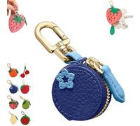 Cute Strawberry Leather Bag Charm,Fruit Coin Purse Keychain,Mini Leather Coin Pouch Change Purse for Backpack Decoration,Cute Keychain Mini Pouch for Ai-rtag Wallet Gift for Girl Women
