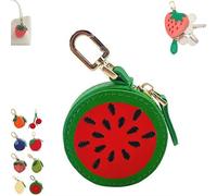 Cute Strawberry Leather Bag Charm,Fruit Coin Purse Keychain,Mini Leather Coin Pouch Change Purse for Backpack Decoration,Cute Keychain Mini Pouch for Ai-rtag Wallet Gift for Girl Women