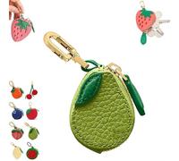 Cute Strawberry Leather Bag Charm,Fruit Coin Purse Keychain,Mini Leather Coin Pouch Change Purse for Backpack Decoration,Cute Keychain Mini Pouch for Ai-rtag Wallet Gift for Girl Women