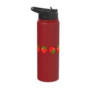 Cute Strawberry Lover Sweet Berries Summer Fruit Aesthetic Stainless Steel Insulated Water Bottle