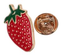 Cute Strawberry Metal Brooch Pin for Backpacks and Clothes | Red Fruit Shape, Lightweight Portable Accessory, Resistant to Fading, for Girls, Women, Birthday Party Occasions