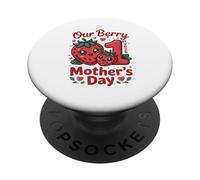 Cute Strawberry Mom Year One Celebration 2026 PopSockets Adhesive PopGrip