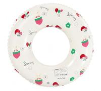 Cute Strawberry & Mushroom Print Inflatable Swim Tube Ring, Valve
