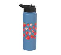 Cute Strawberry Pattern Sweet Berries Summer Fruit Aesthetic Stainless Steel Insulated Water Bottle