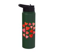 Cute Strawberry Pattern Sweet Berries Summer Fruit Aesthetic Stainless Steel Insulated Water Bottle