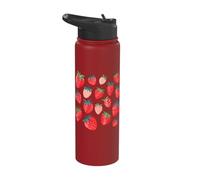 Cute Strawberry Pattern Sweet Berries Summer Fruit Aesthetic Stainless Steel Insulated Water Bottle